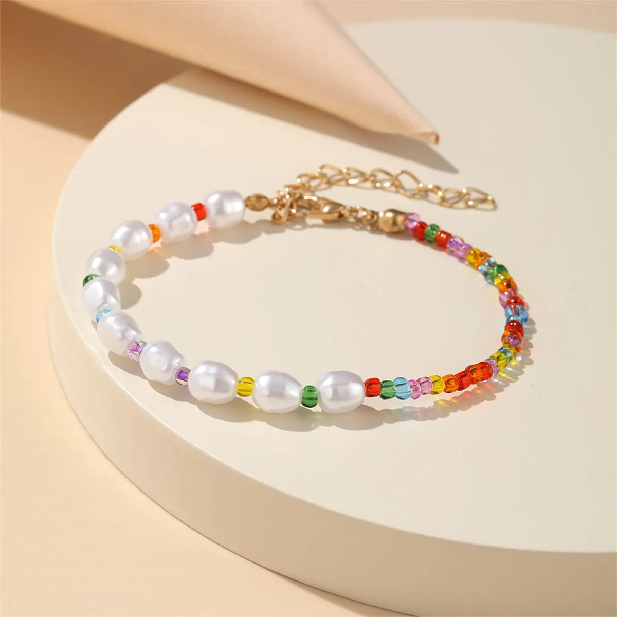 Pearl & Howlite 18K Gold-Plated Multicolor Beaded Bracelet