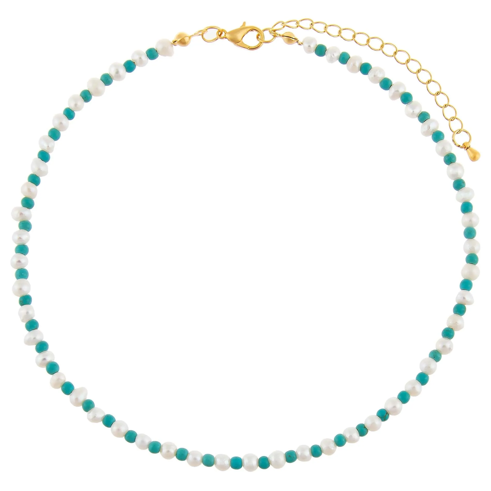 Pearl x Turquoise Beaded Choker