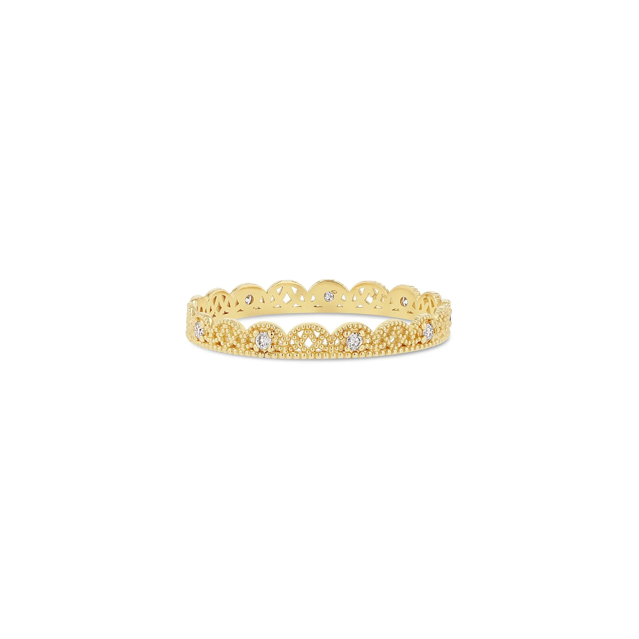 Petite Lace Band with Alternating Diamonds
