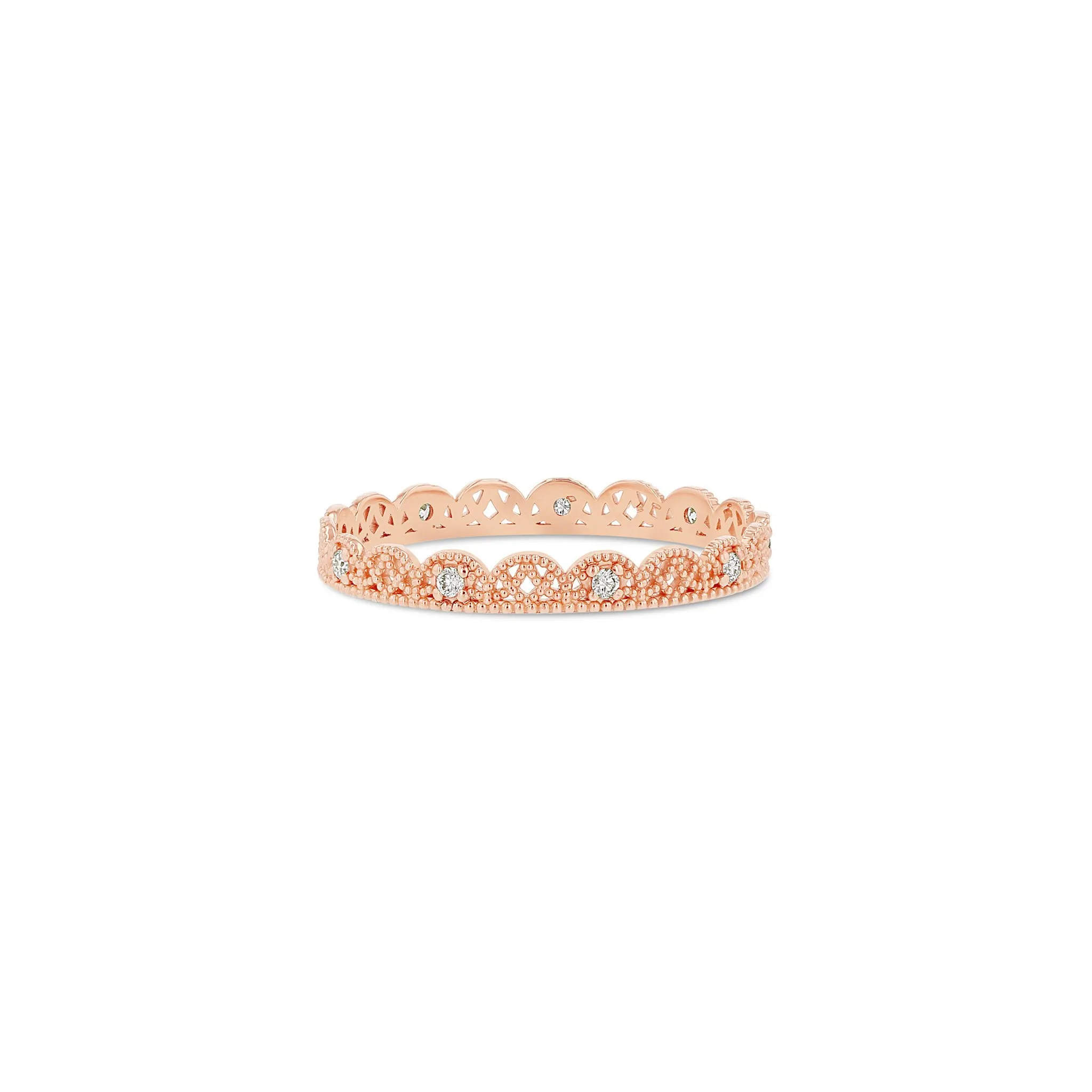 Petite Lace Band with Alternating Diamonds