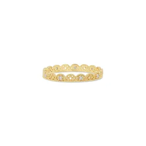 Petite Lace Band with Alternating Diamonds