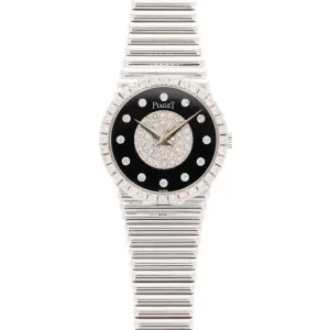 Piaget White Gold, Onyx and Diamond Watch Ref. 9706510