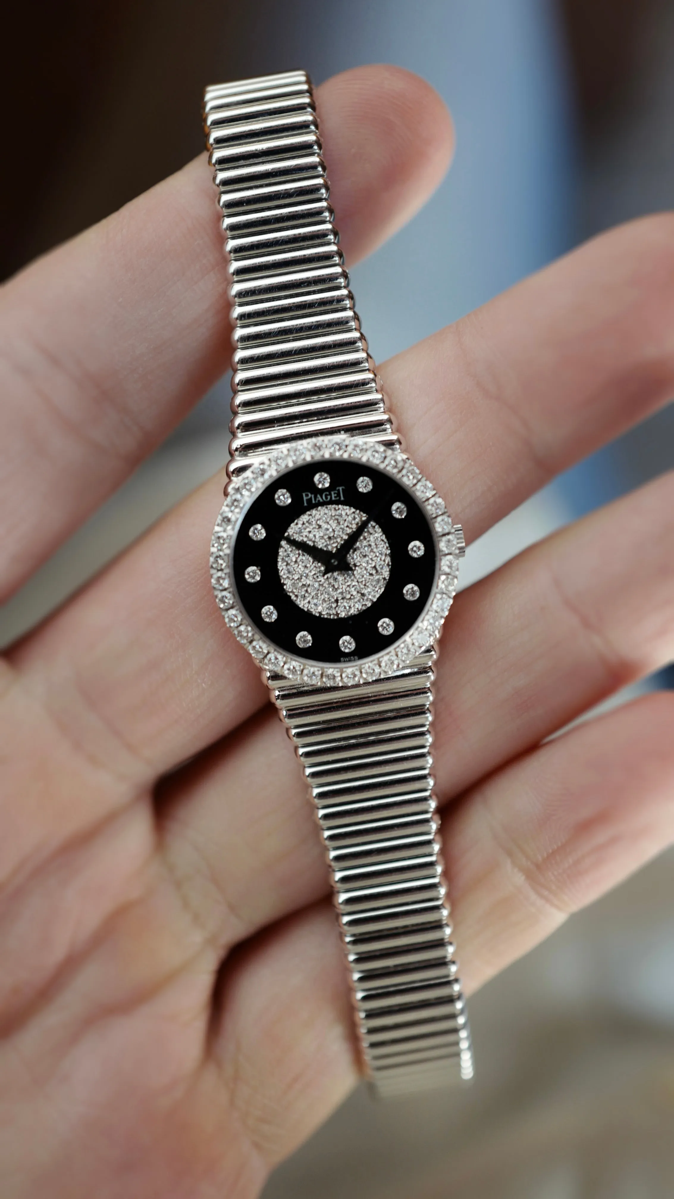 Piaget White Gold, Onyx and Diamond Watch Ref. 9706510