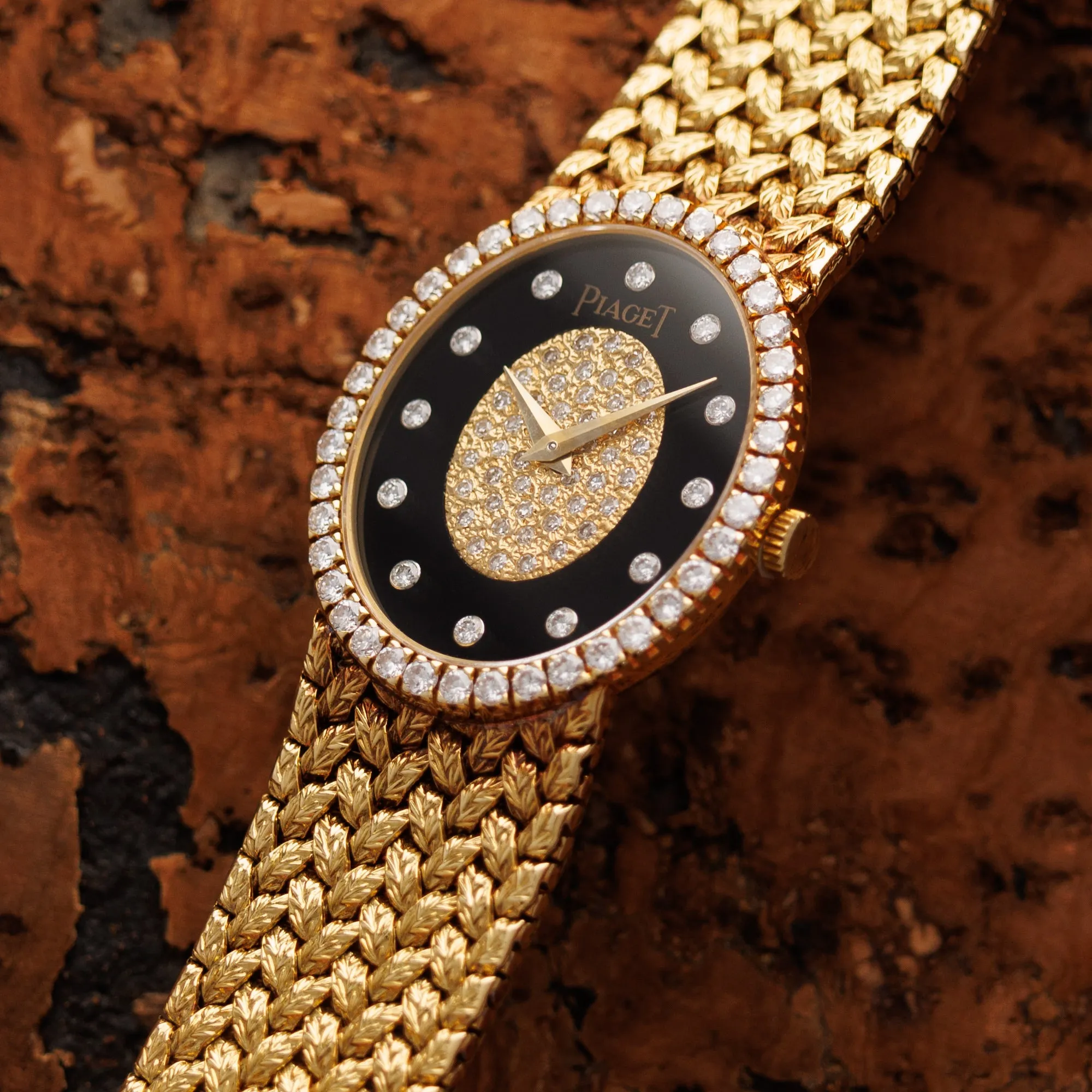 Piaget Yellow Gold, Onyx and Diamond Watch Ref. 9826