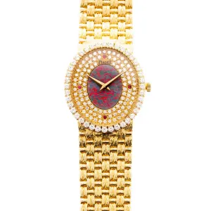Piaget Yellow Gold Round Watch Ref. 8826 with Opal and Diamond Dial (New Arrival)
