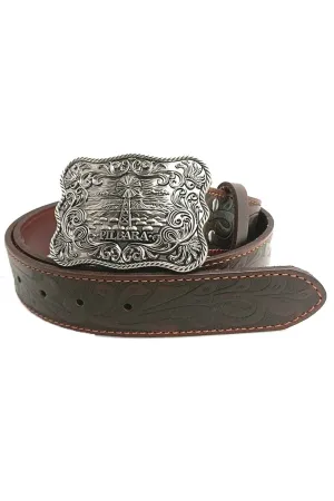 Pilbara Western Rodeo Buckle Tooled Leather Belt