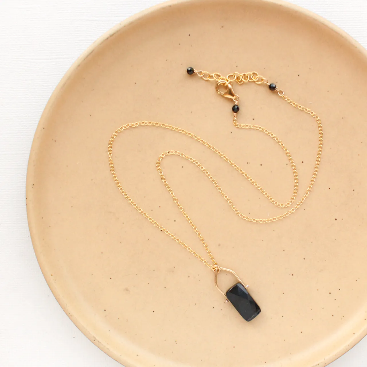 Pinned Onyx Gold Necklace