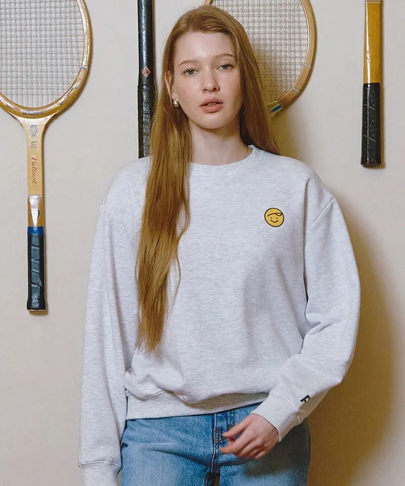 PIV'VEE Smiley Sweatshirt - Snow Gray