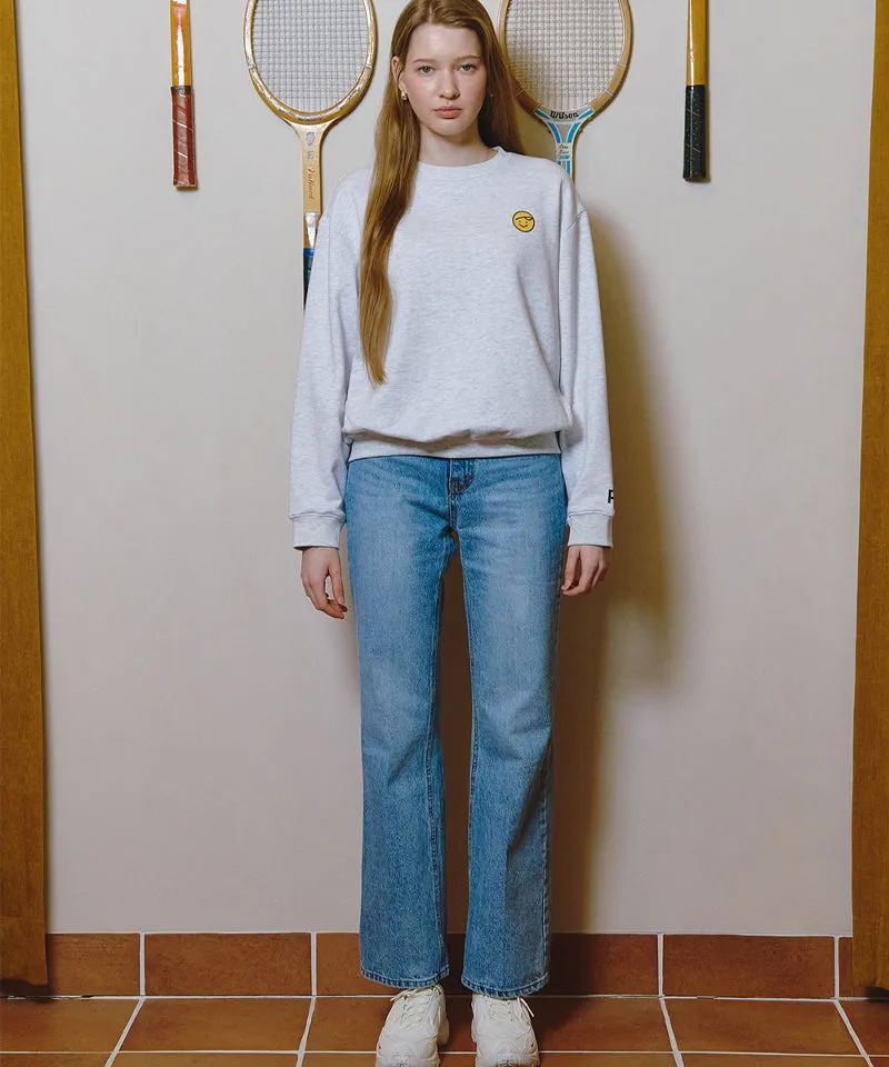 PIV'VEE Smiley Sweatshirt - Snow Gray