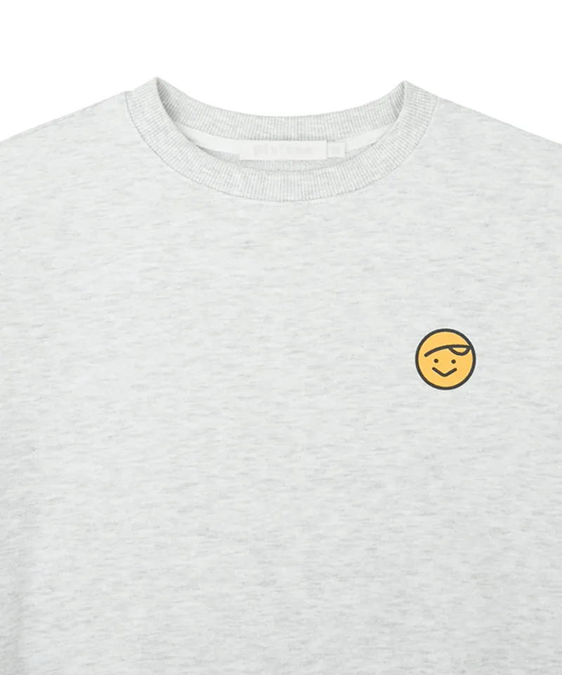 PIV'VEE Smiley Sweatshirt - Snow Gray