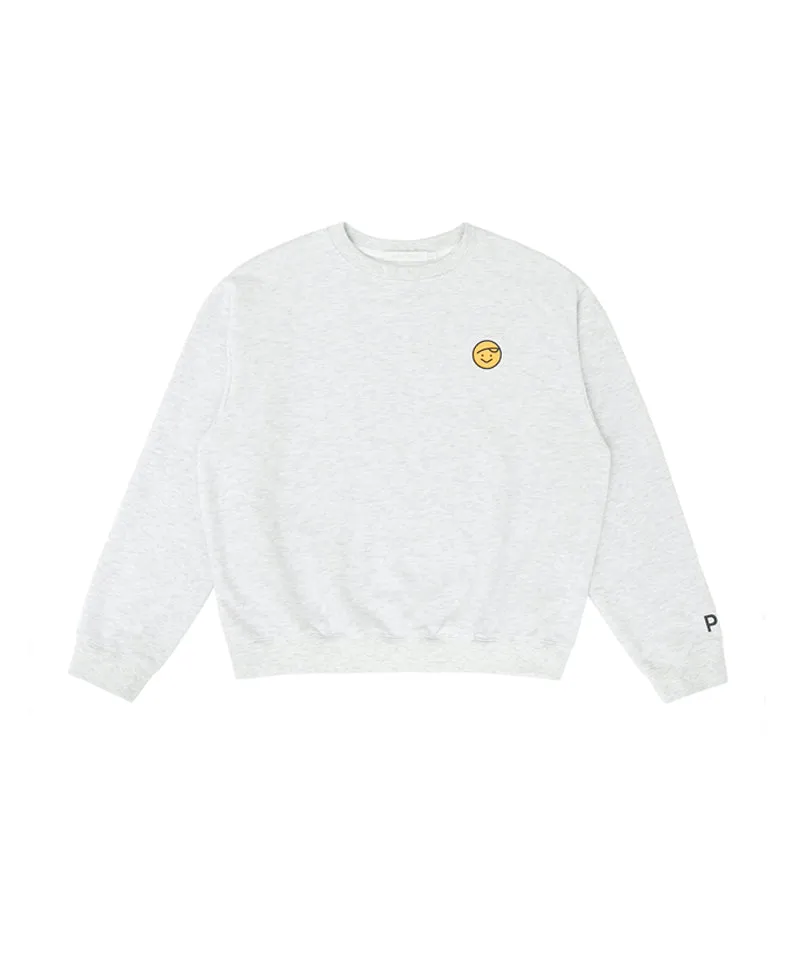 PIV'VEE Smiley Sweatshirt - Snow Gray