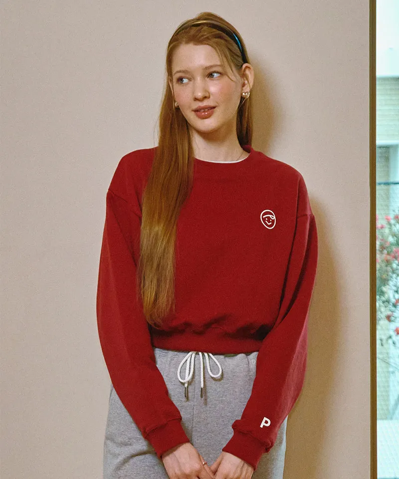 PIV'VEE Smiley Sweatshirt - Wine Red