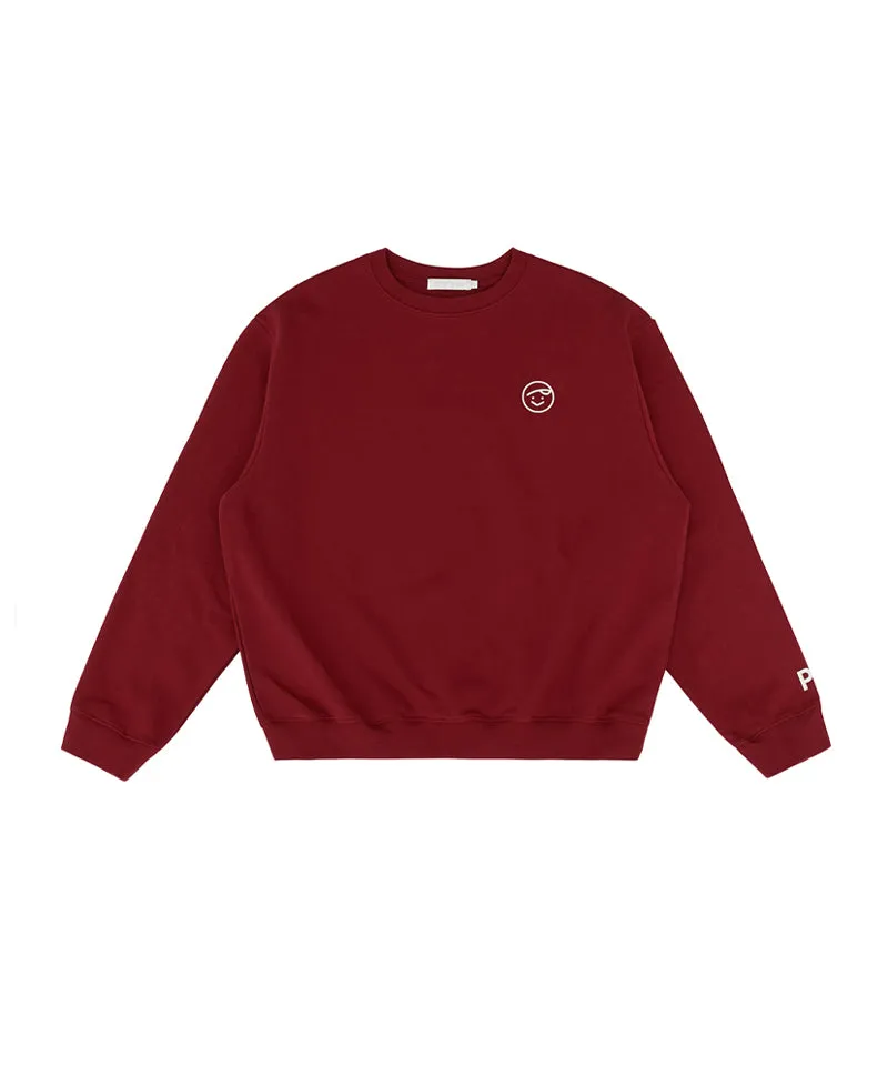 PIV'VEE Smiley Sweatshirt - Wine Red