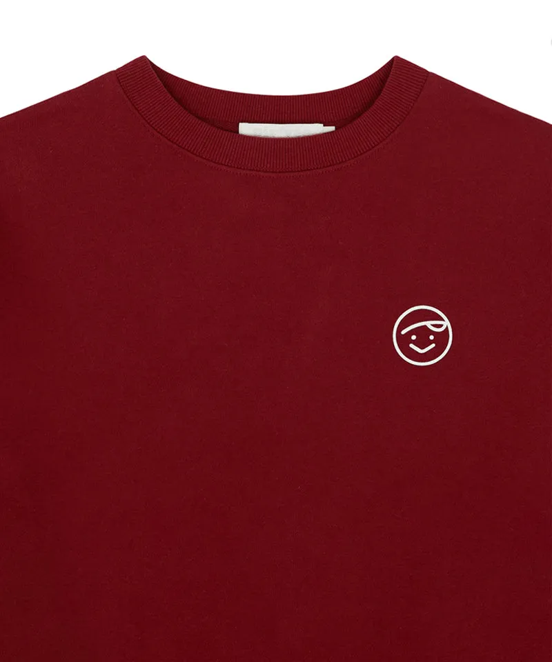 PIV'VEE Smiley Sweatshirt - Wine Red