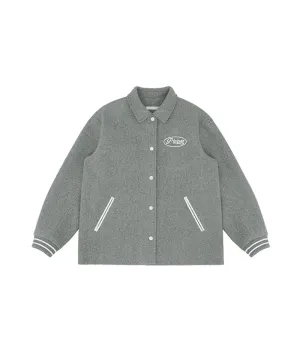 PIV'VEE Varsity Wool Jacket - Heather Gray