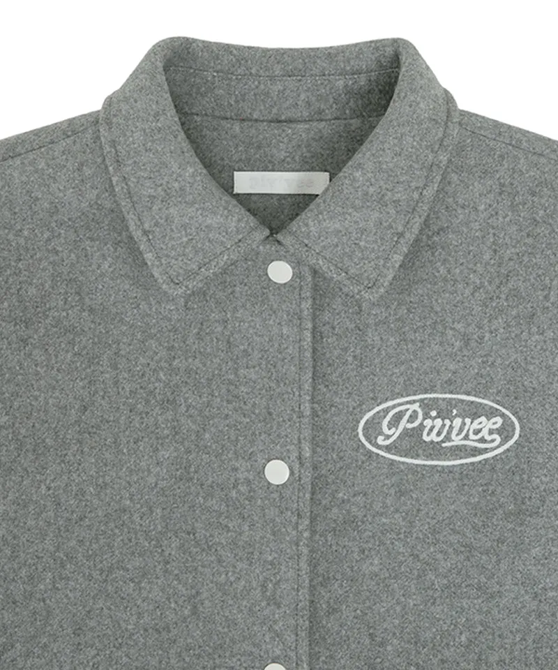 PIV'VEE Varsity Wool Jacket - Heather Gray