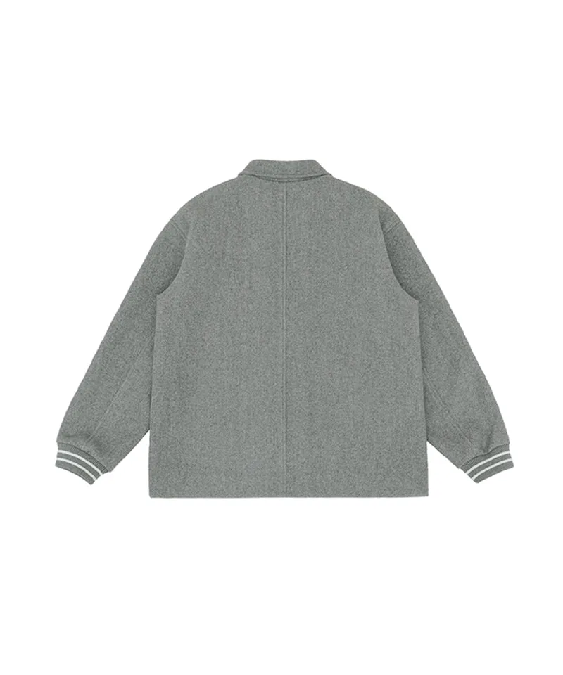PIV'VEE Varsity Wool Jacket - Heather Gray