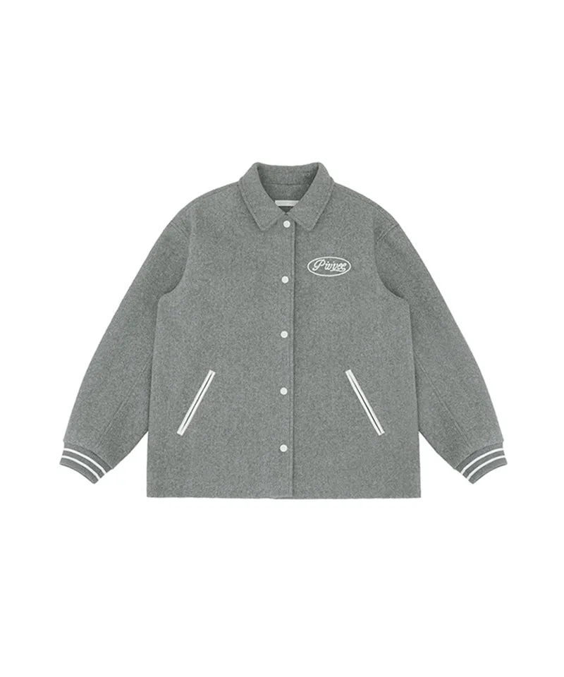 PIV'VEE Varsity Wool Jacket - Heather Gray
