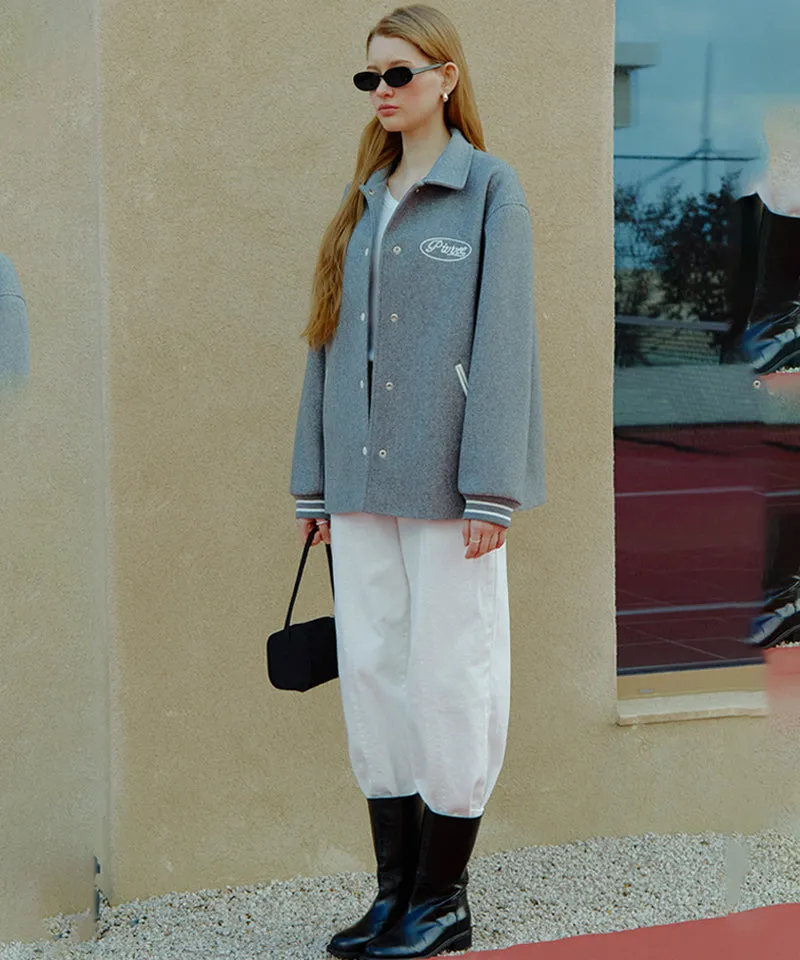 PIV'VEE Varsity Wool Jacket - Heather Gray
