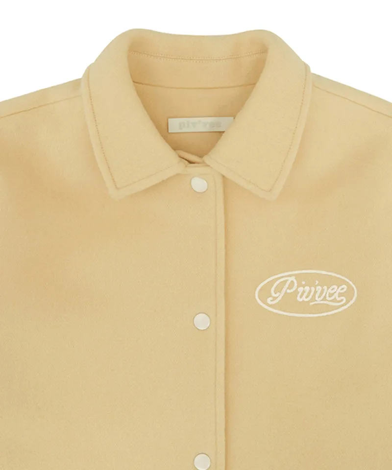 PIV'VEE Varsity Wool Jacket - Mist Yellow