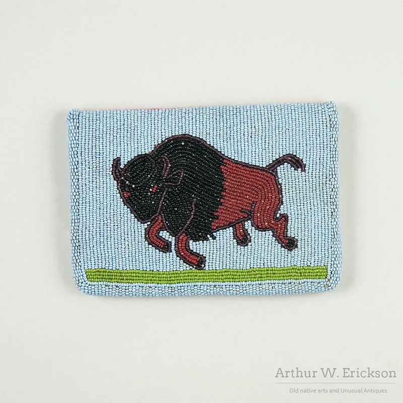 Plateau Double Sided Beaded Pocketbook with Eagle and Buffalo