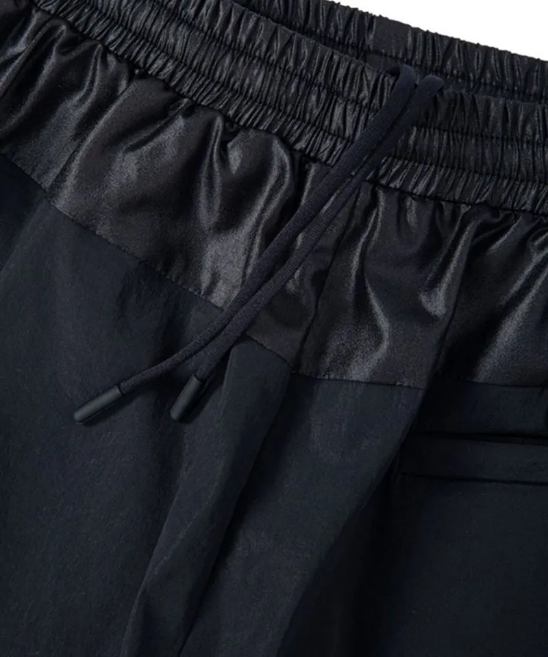 POSHERD Light Cool Stripe Banding Shorts - Black (UV blocking)