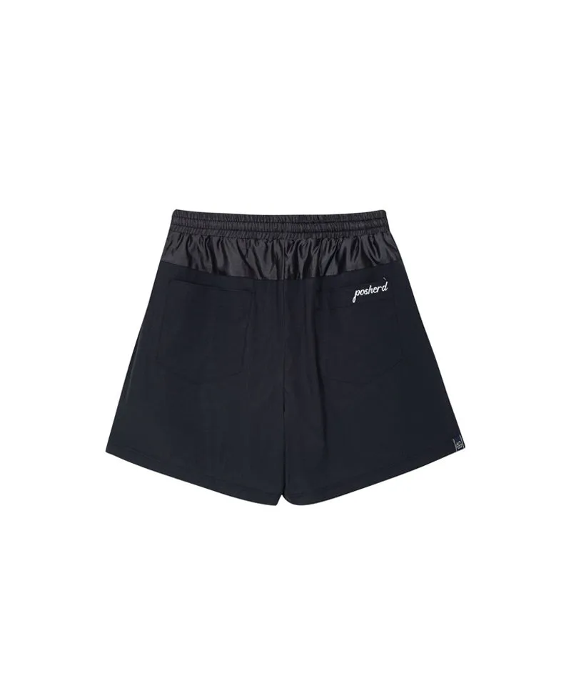 POSHERD Light Cool Stripe Banding Shorts - Black (UV blocking)