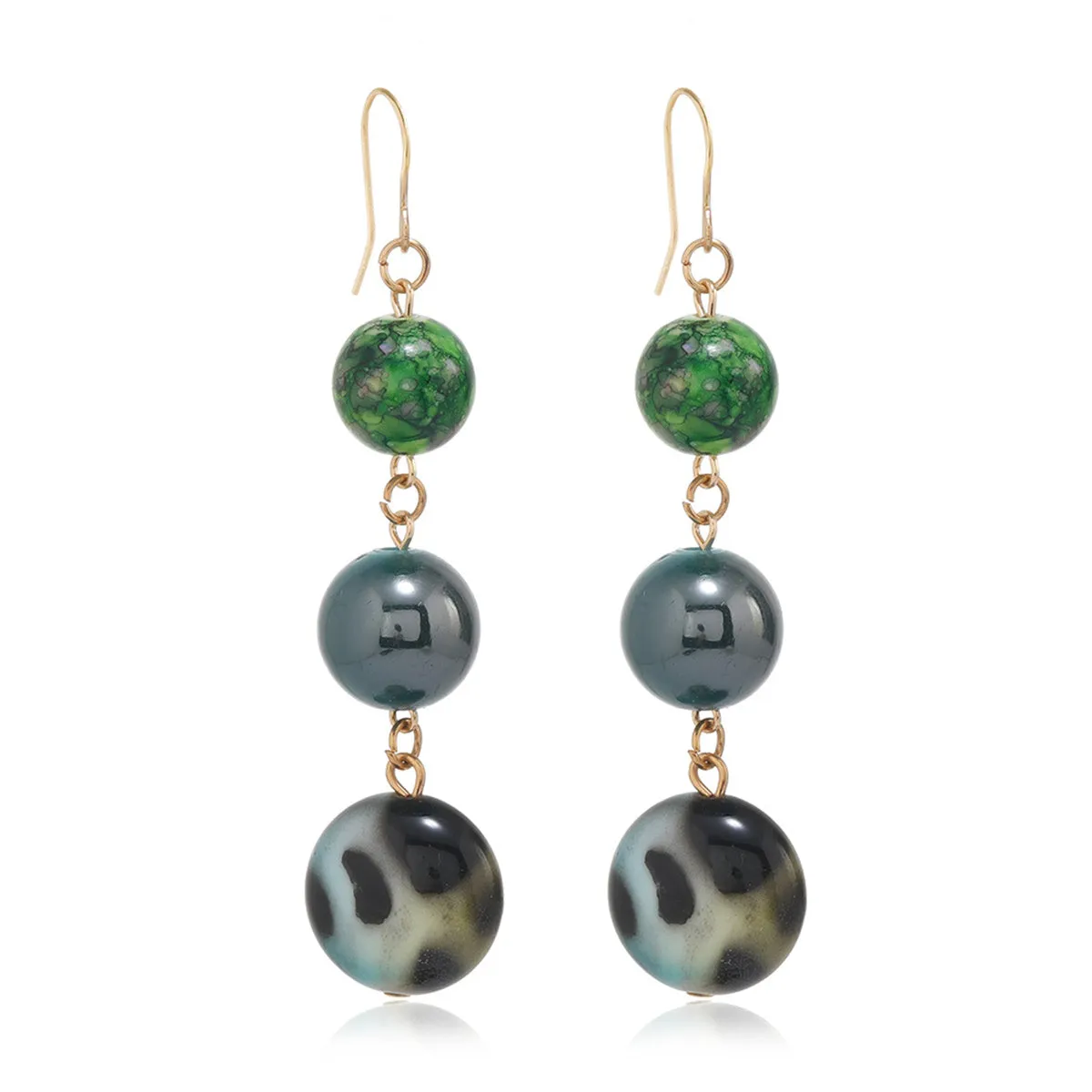 Quartz & 18K Gold-Plated Beaded Drop Earrings