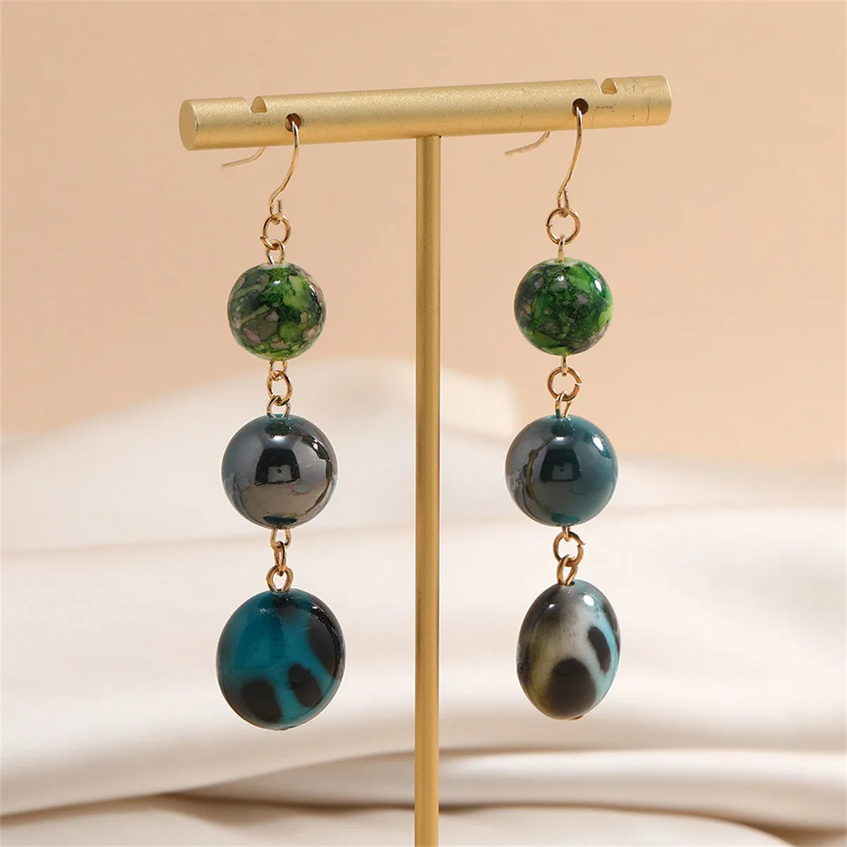 Quartz & 18K Gold-Plated Beaded Drop Earrings
