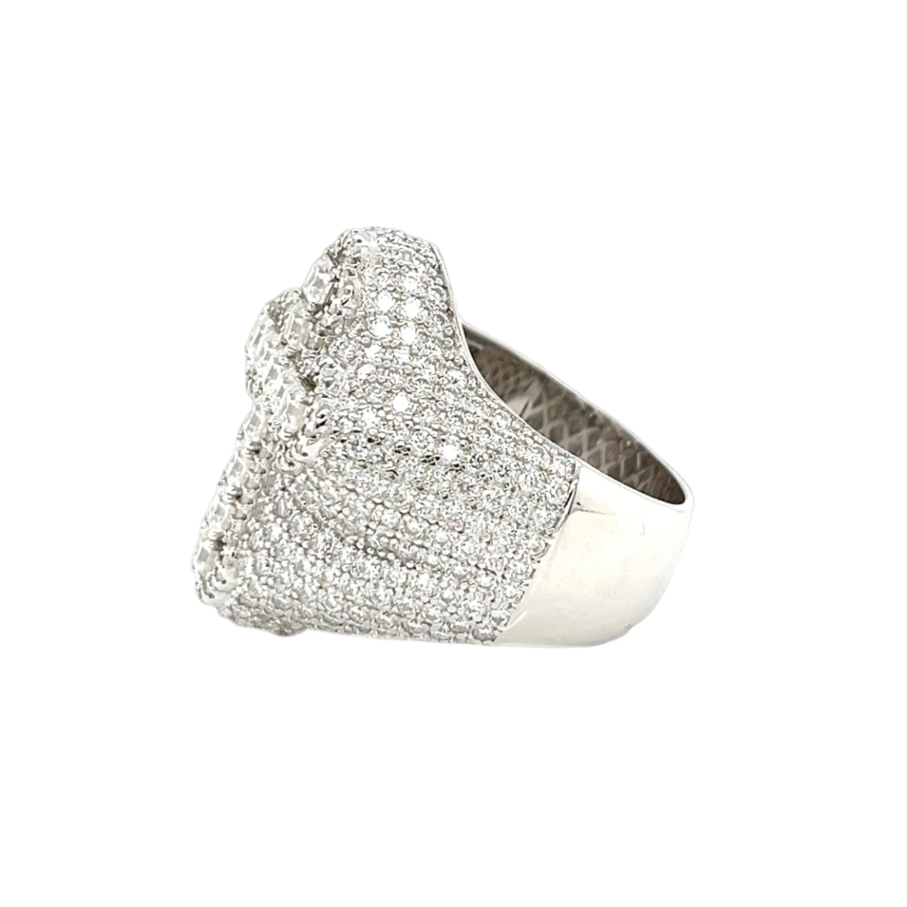 Radiant Cross Design Sterling Silver Ring with Cubic Zirconia - C103269