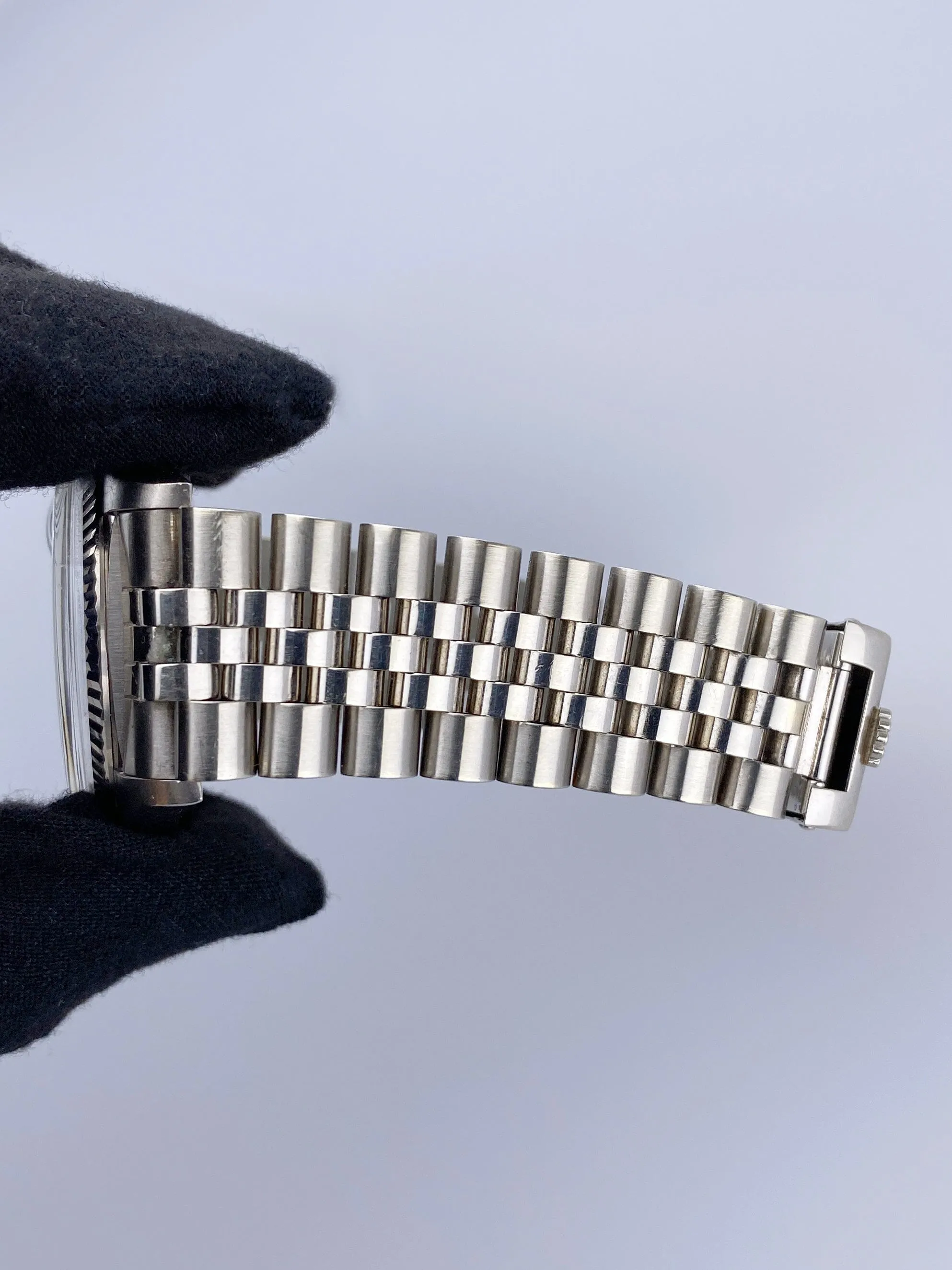 Rare Rolex Datejust 1601 Silver Prototype Dial 18K White Gold Mens Watch