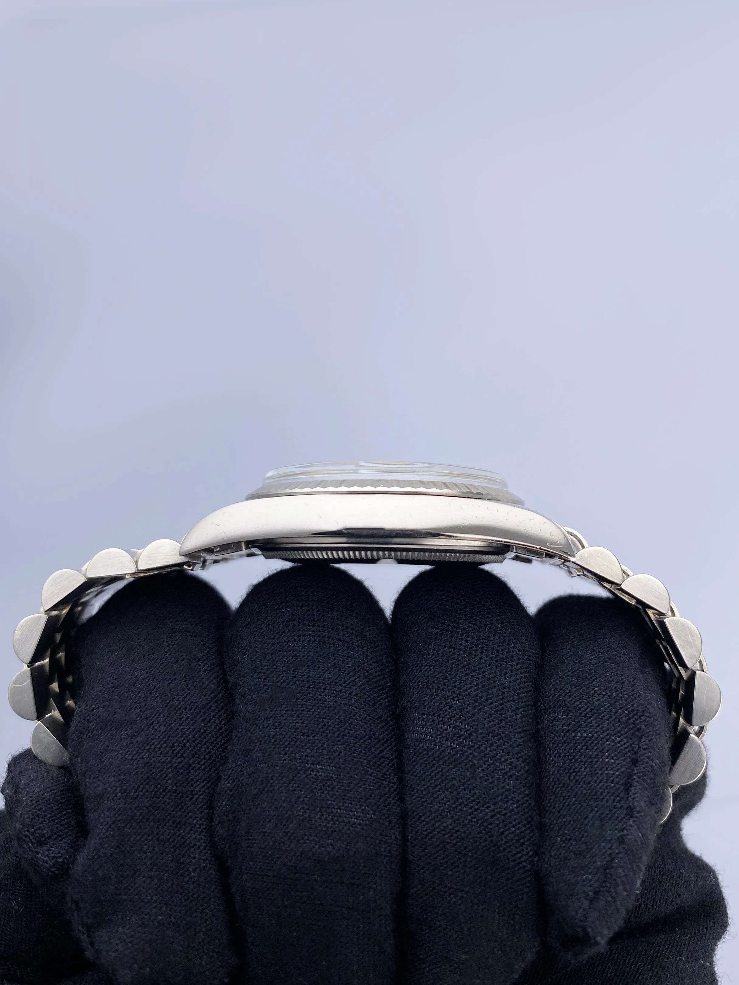 Rare Rolex Datejust 1601 Silver Prototype Dial 18K White Gold Mens Watch