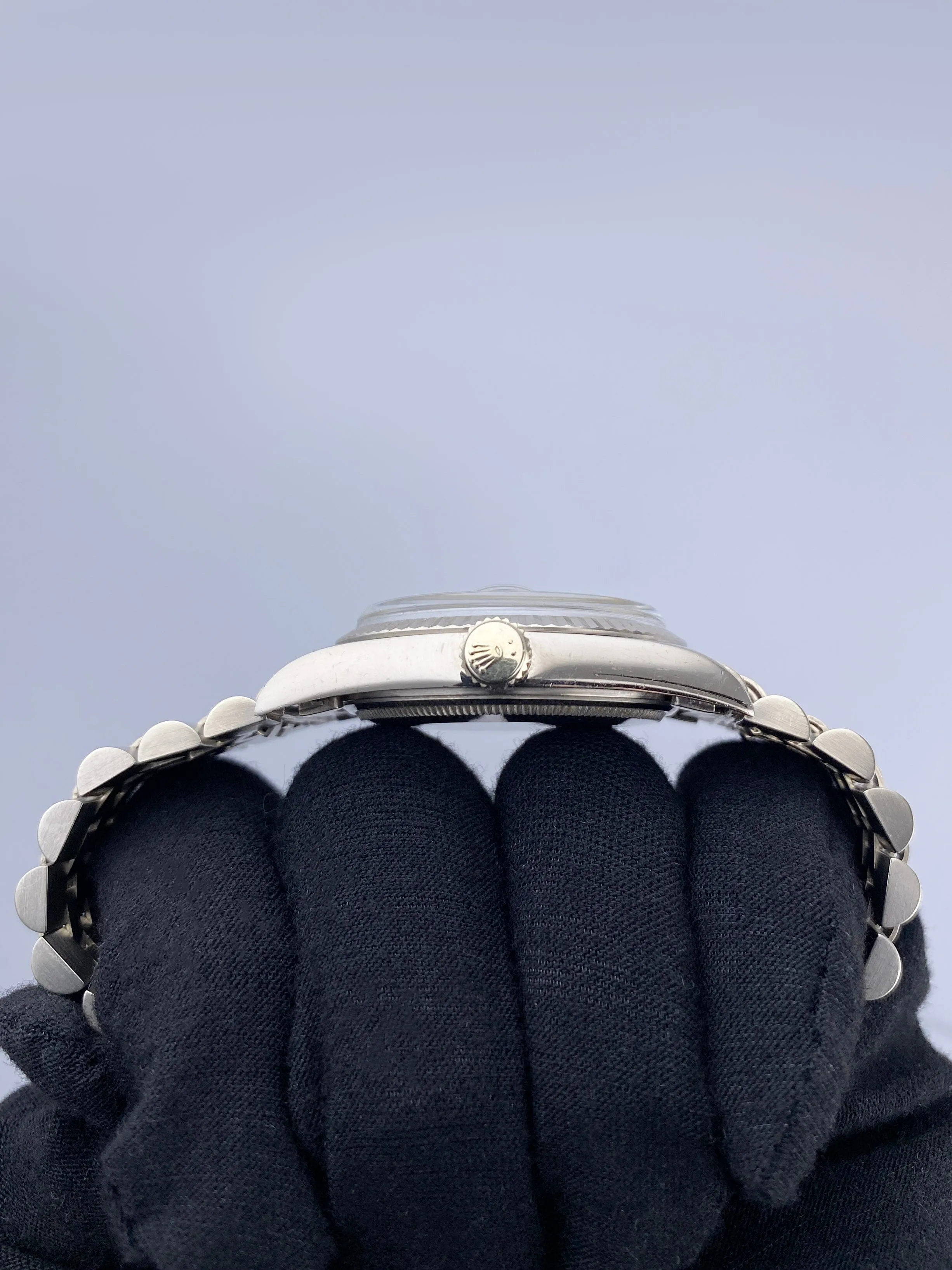 Rare Rolex Datejust 1601 Silver Prototype Dial 18K White Gold Mens Watch