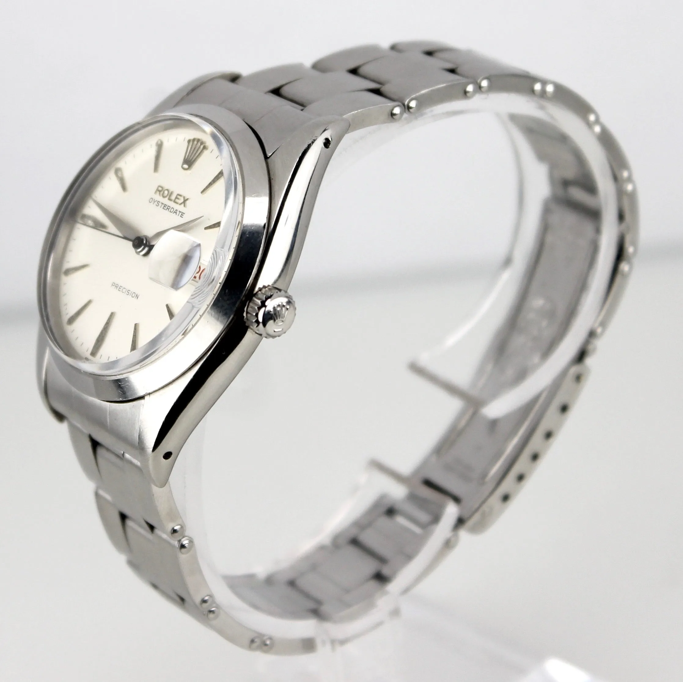 RARE Vintage 1960 Men's Rolex Oysterdate Precision 6694 Roulette 34mm Watch 6494