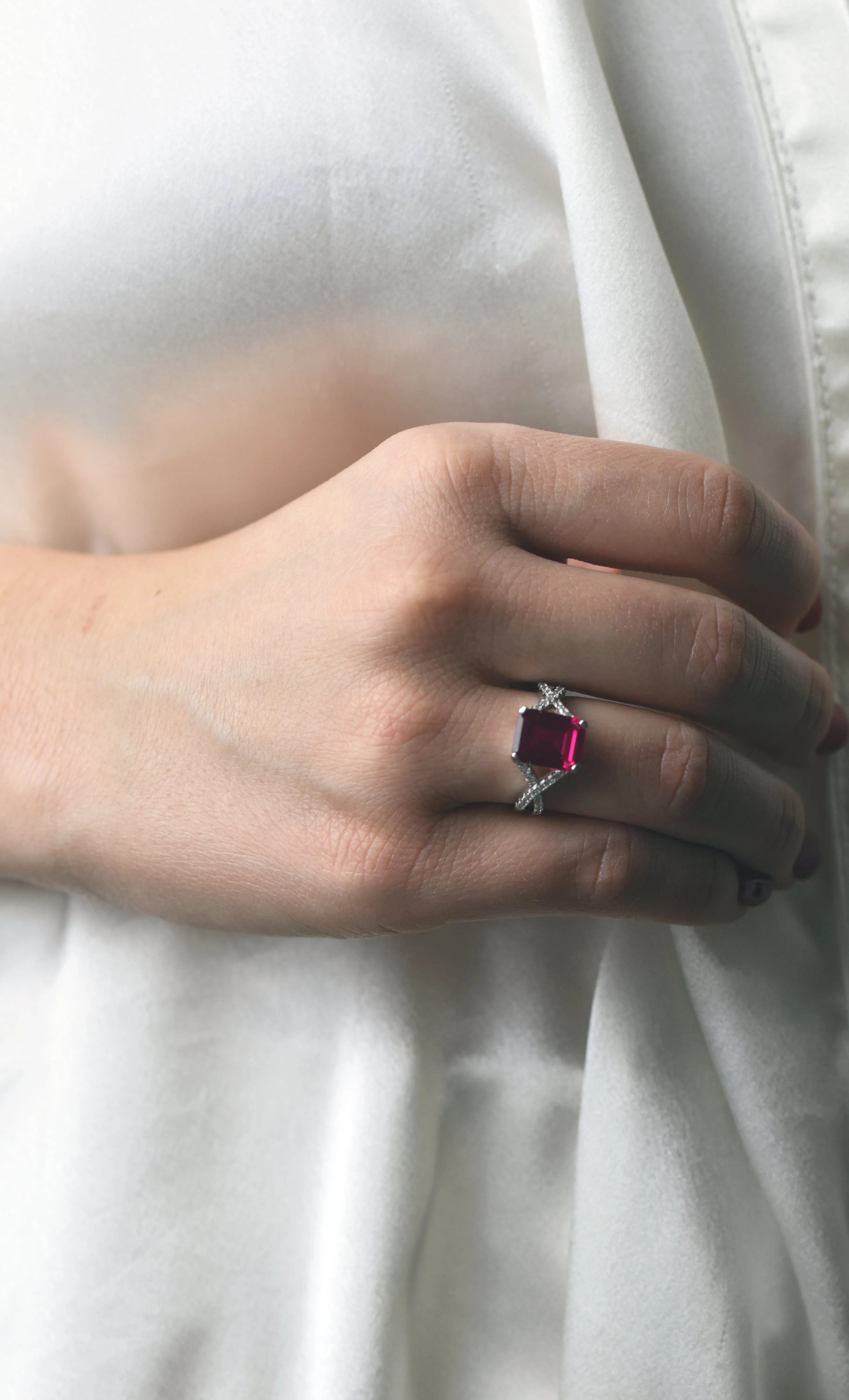 Real Pear Shaped Ruby Ring