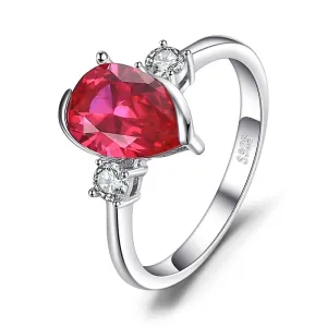 Real Pear Shaped Ruby Ring