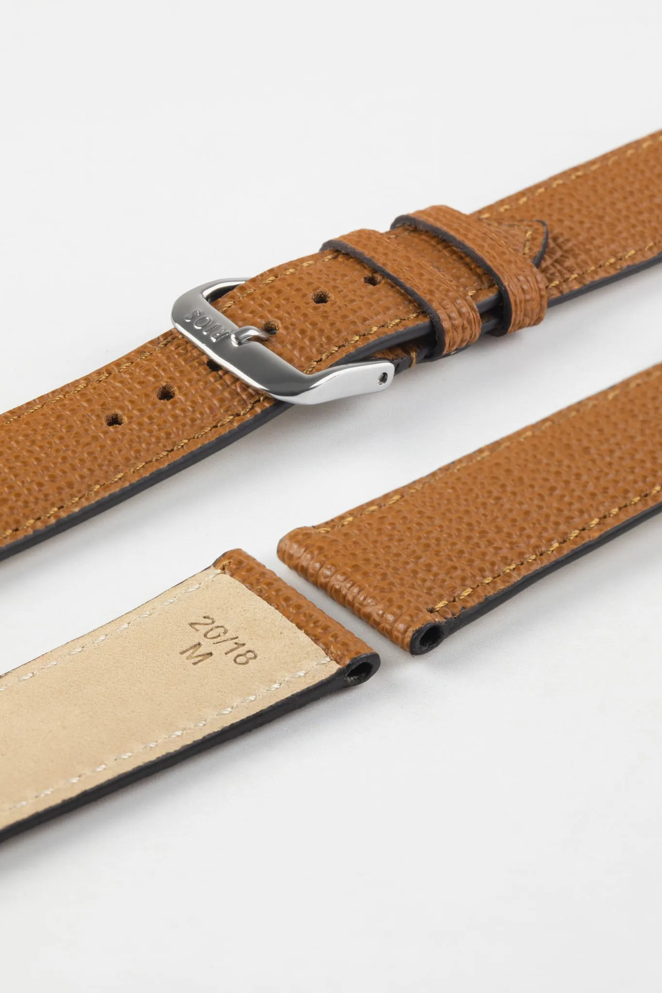 RIOS1931 FRENCH Leather Watch Strap in HONEY