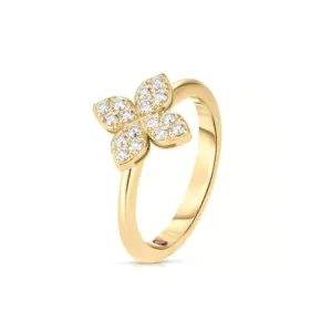 Roberto Coin Love in Verona 18k Yellow Gold Diamond Flower Ring
