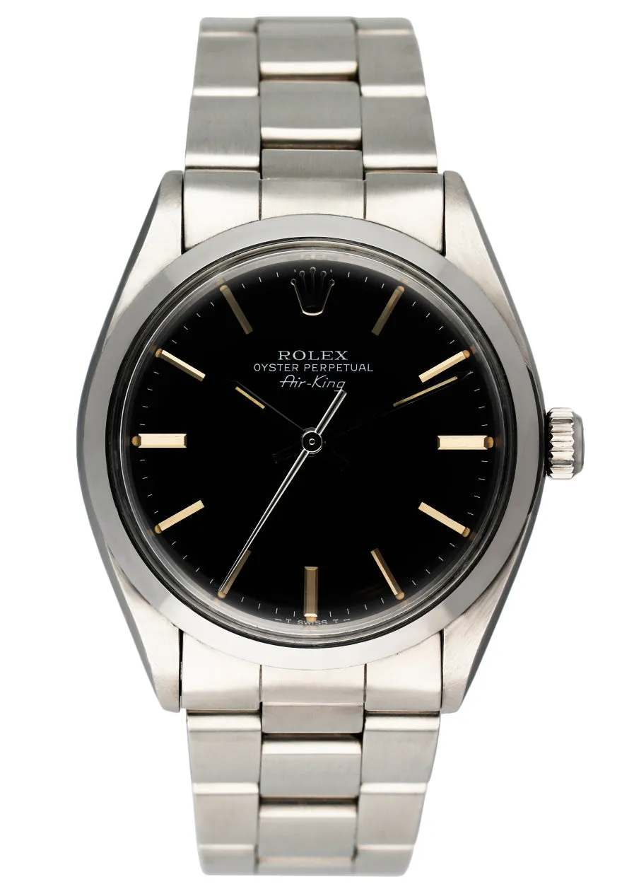 Rolex Air-King 5500 Black Dial Mens Watch With Box & Papers