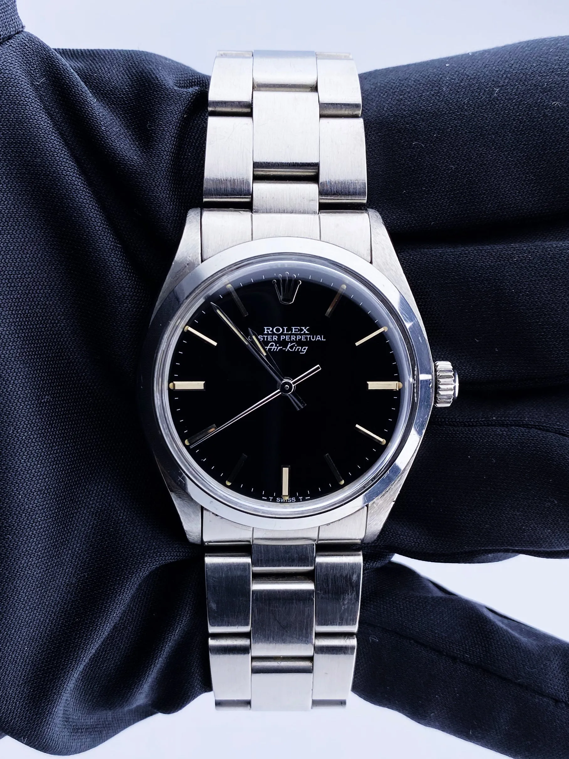 Rolex Air-King 5500 Black Dial Mens Watch With Box & Papers