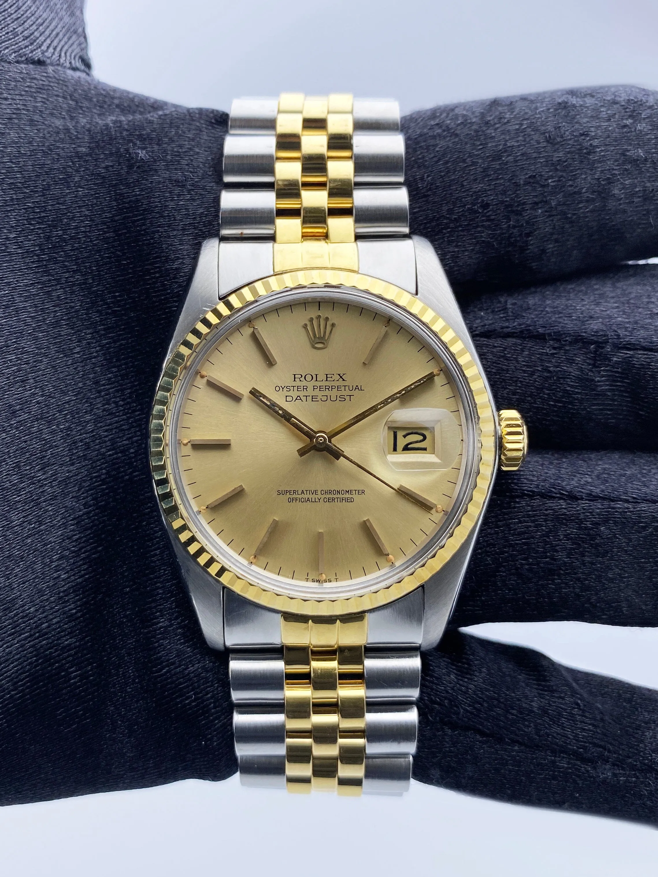 Rolex Datejust 16013 Champagne Dial Mens Watch
