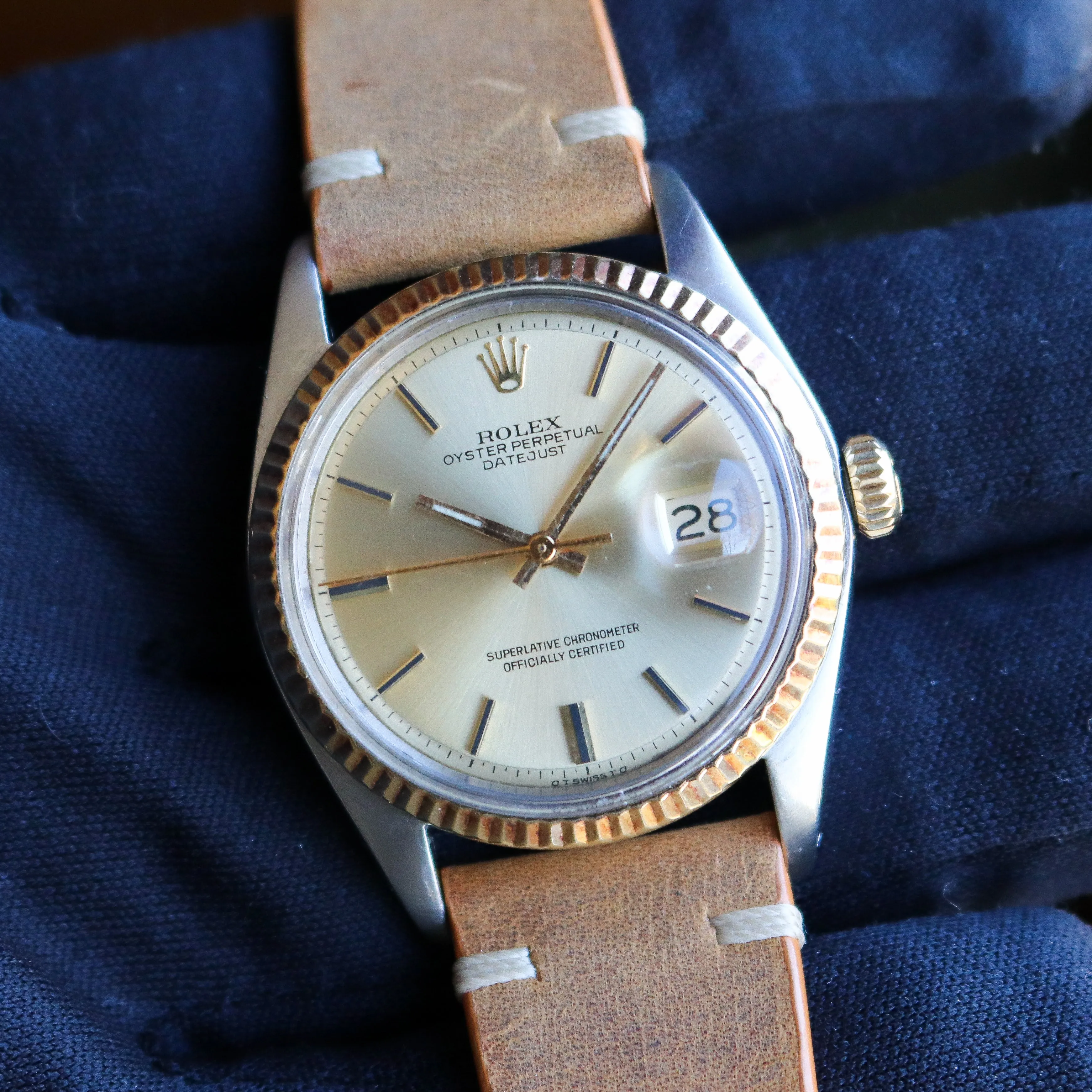 Rolex Datejust 1601/3 Sigma Champagne 1975 Yellow Gold & Steel 36 mm