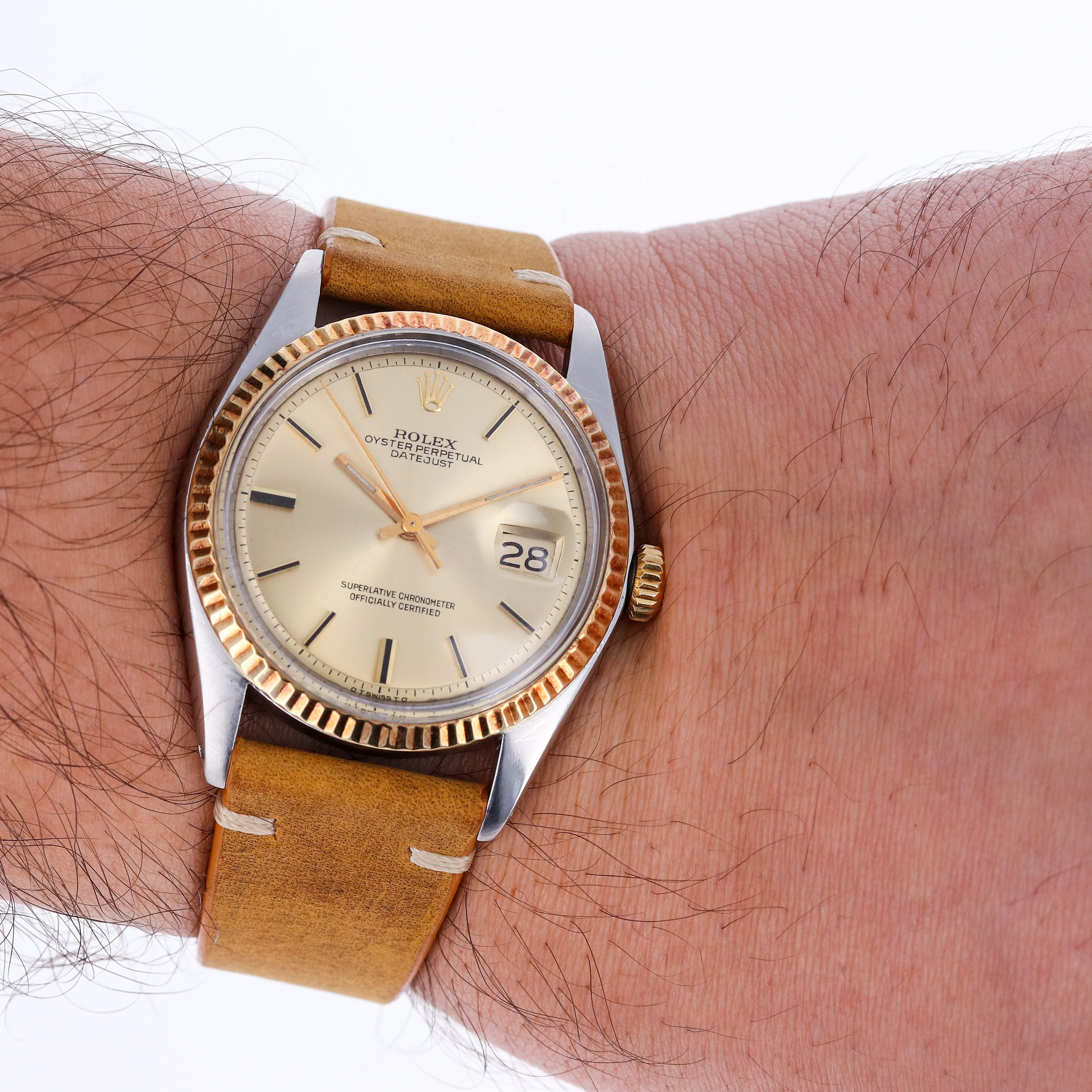 Rolex Datejust 1601/3 Sigma Champagne 1975 Yellow Gold & Steel 36 mm