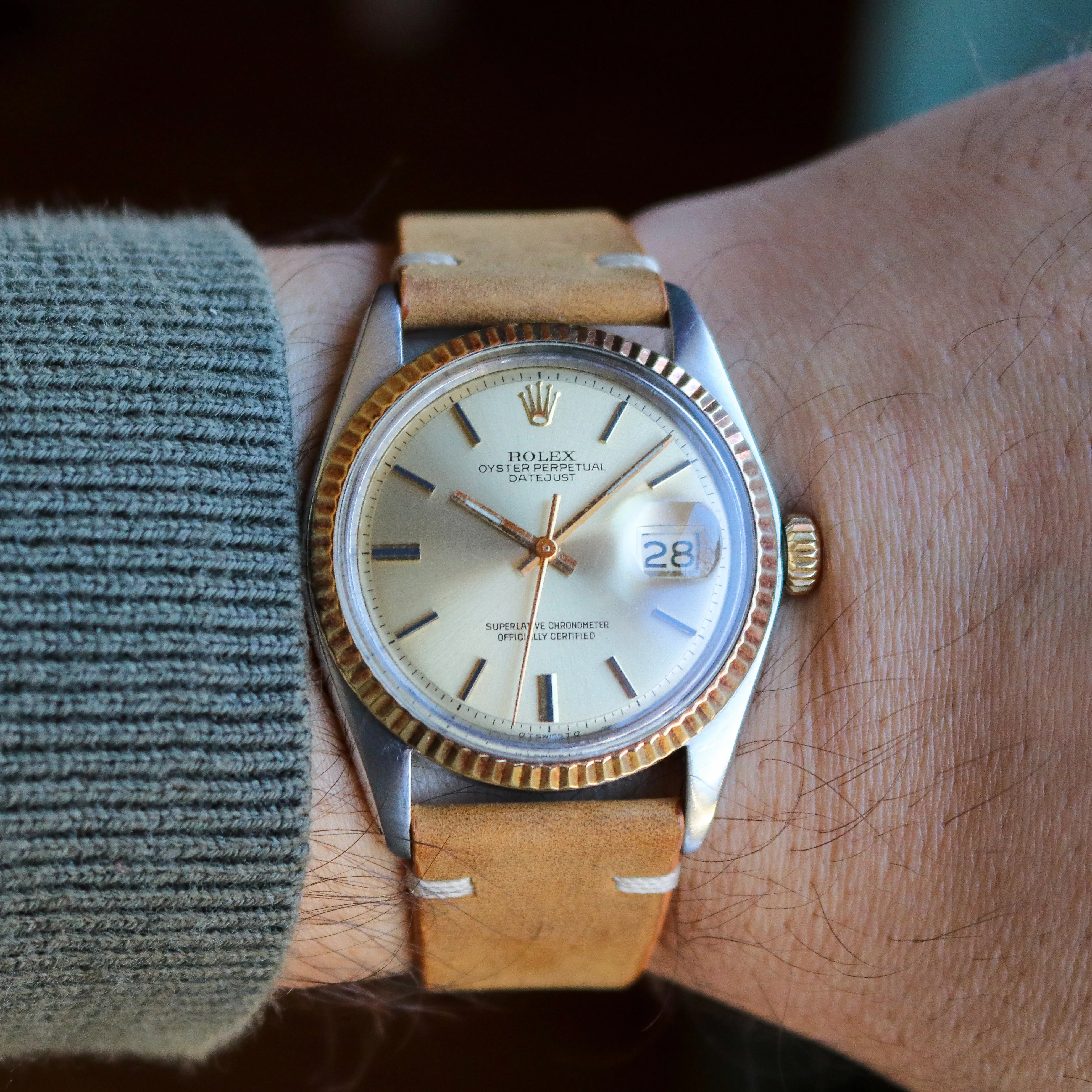 Rolex Datejust 1601/3 Sigma Champagne 1975 Yellow Gold & Steel 36 mm