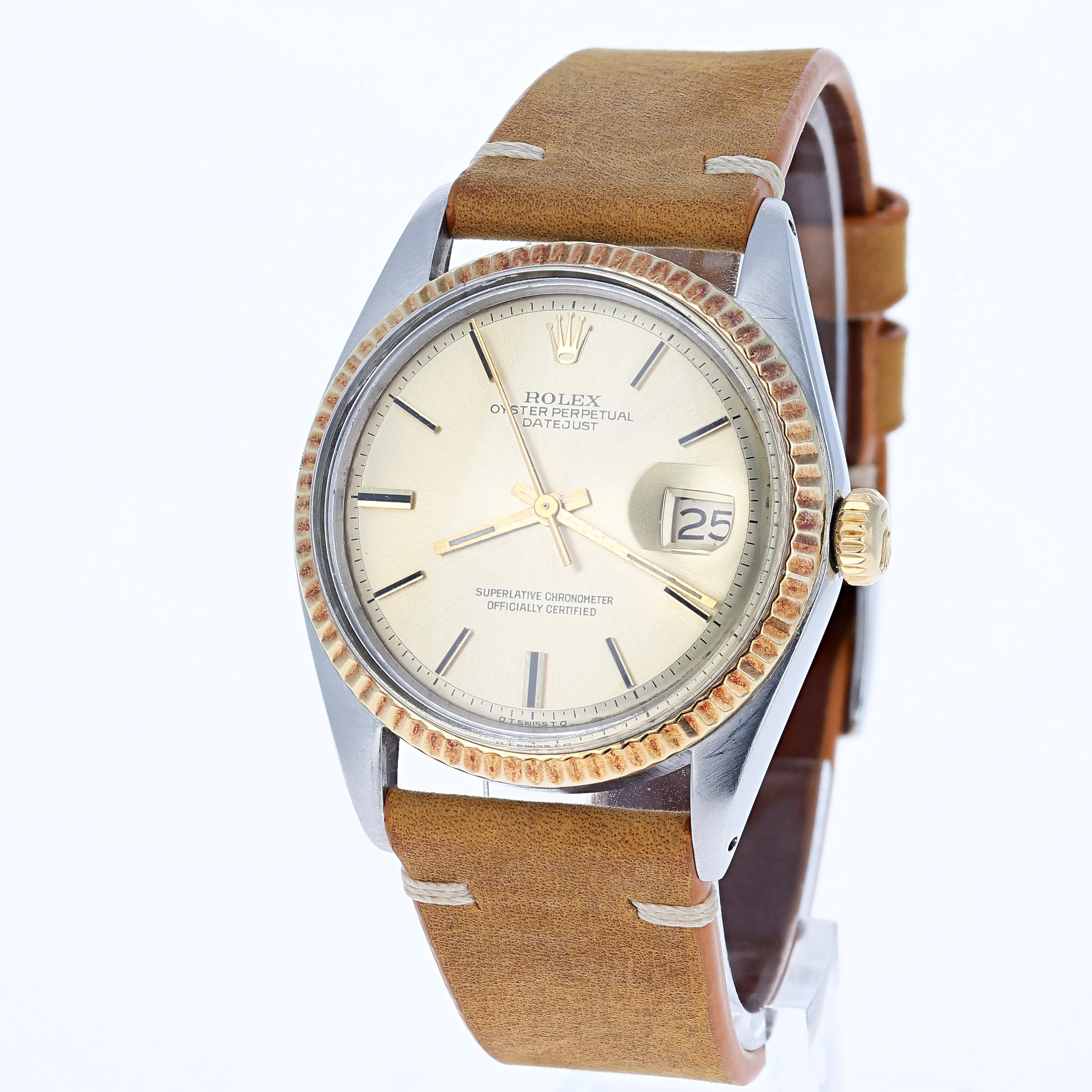 Rolex Datejust 1601/3 Sigma Champagne 1975 Yellow Gold & Steel 36 mm