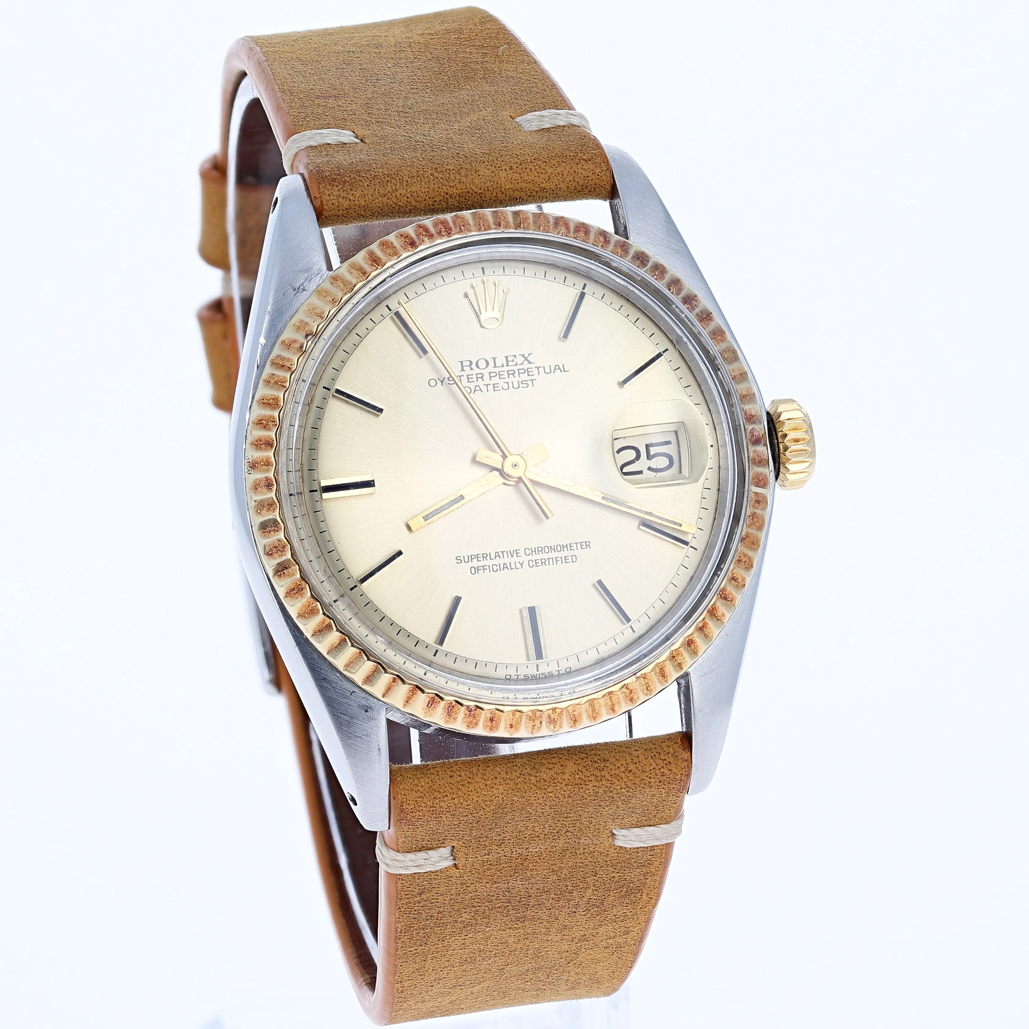 Rolex Datejust 1601/3 Sigma Champagne 1975 Yellow Gold & Steel 36 mm