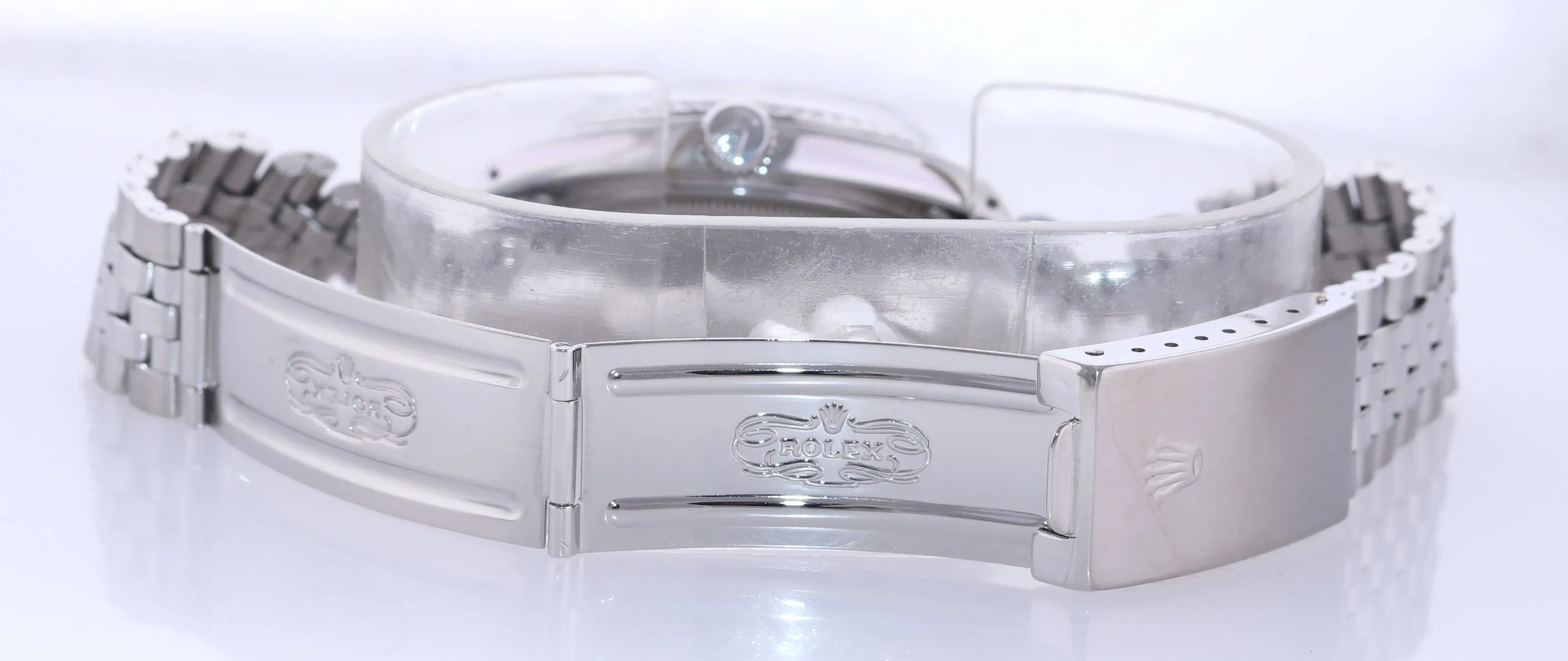Rolex DateJust 1603 Steel Silver Jubilee Band Date Fluted 36mm Watch Box