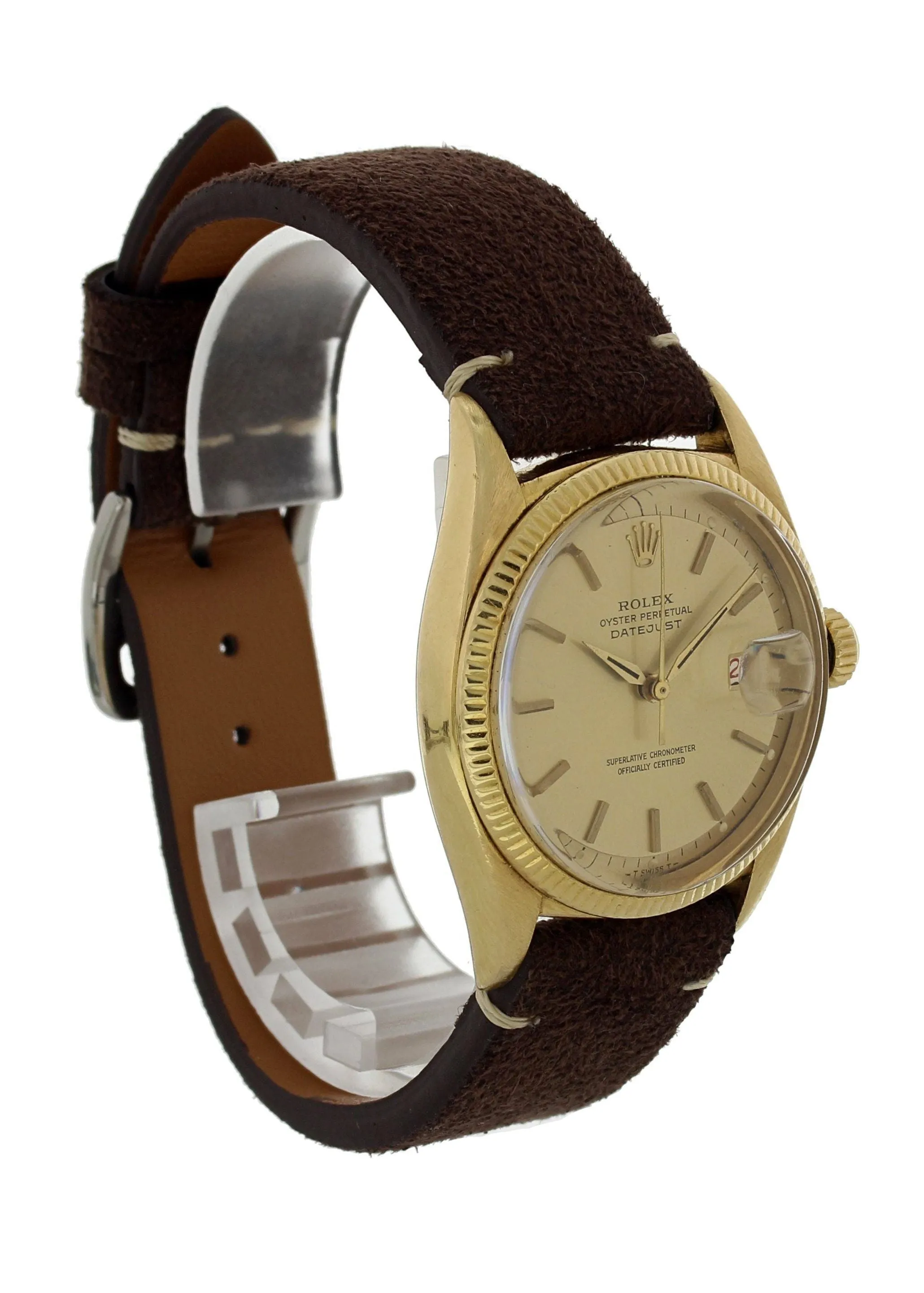 Rolex Datejust  6605 18k Yellow Gold Mens Watch