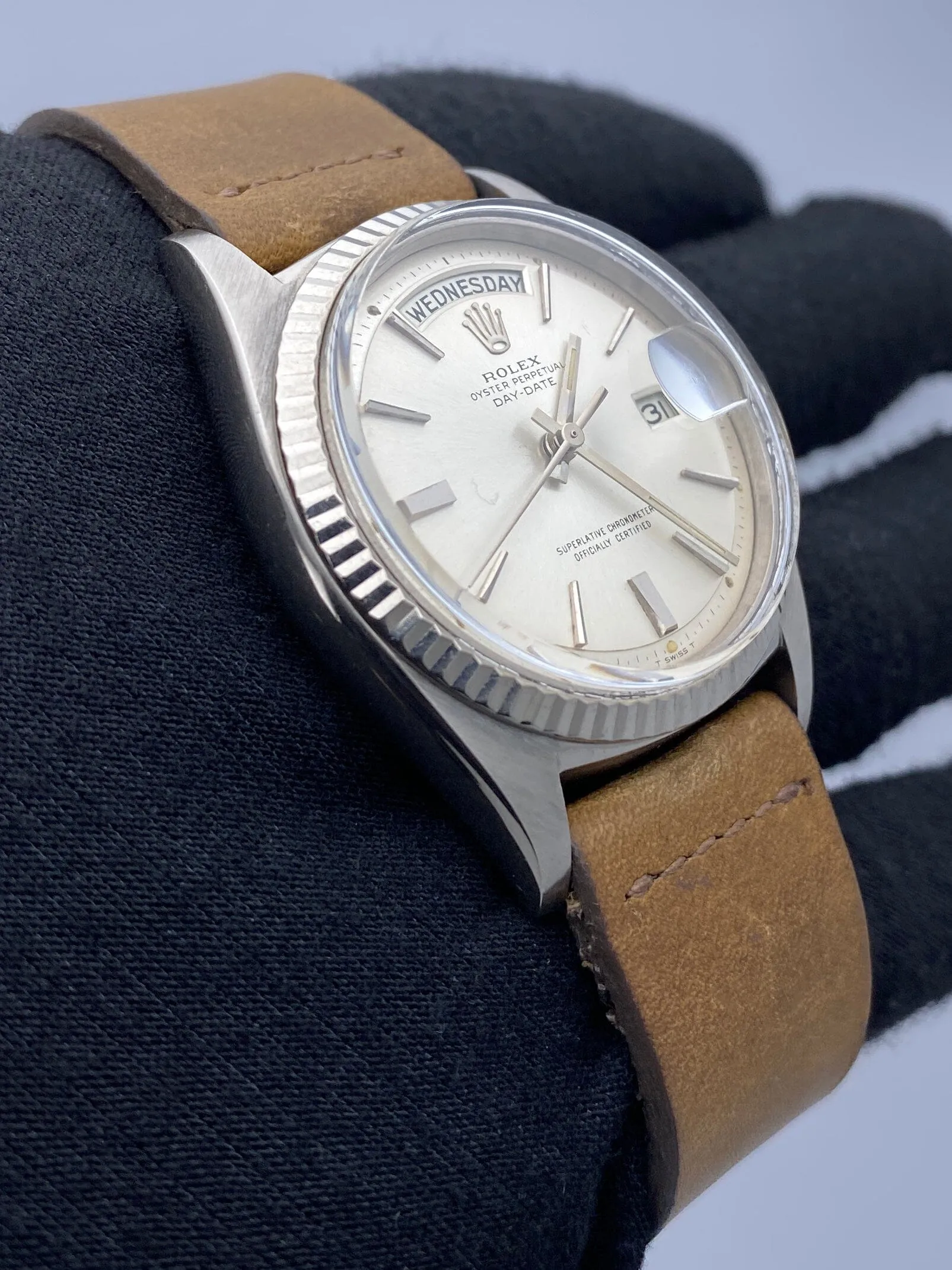 Rolex Day-Date 1803 Silver Dial Mens Watch