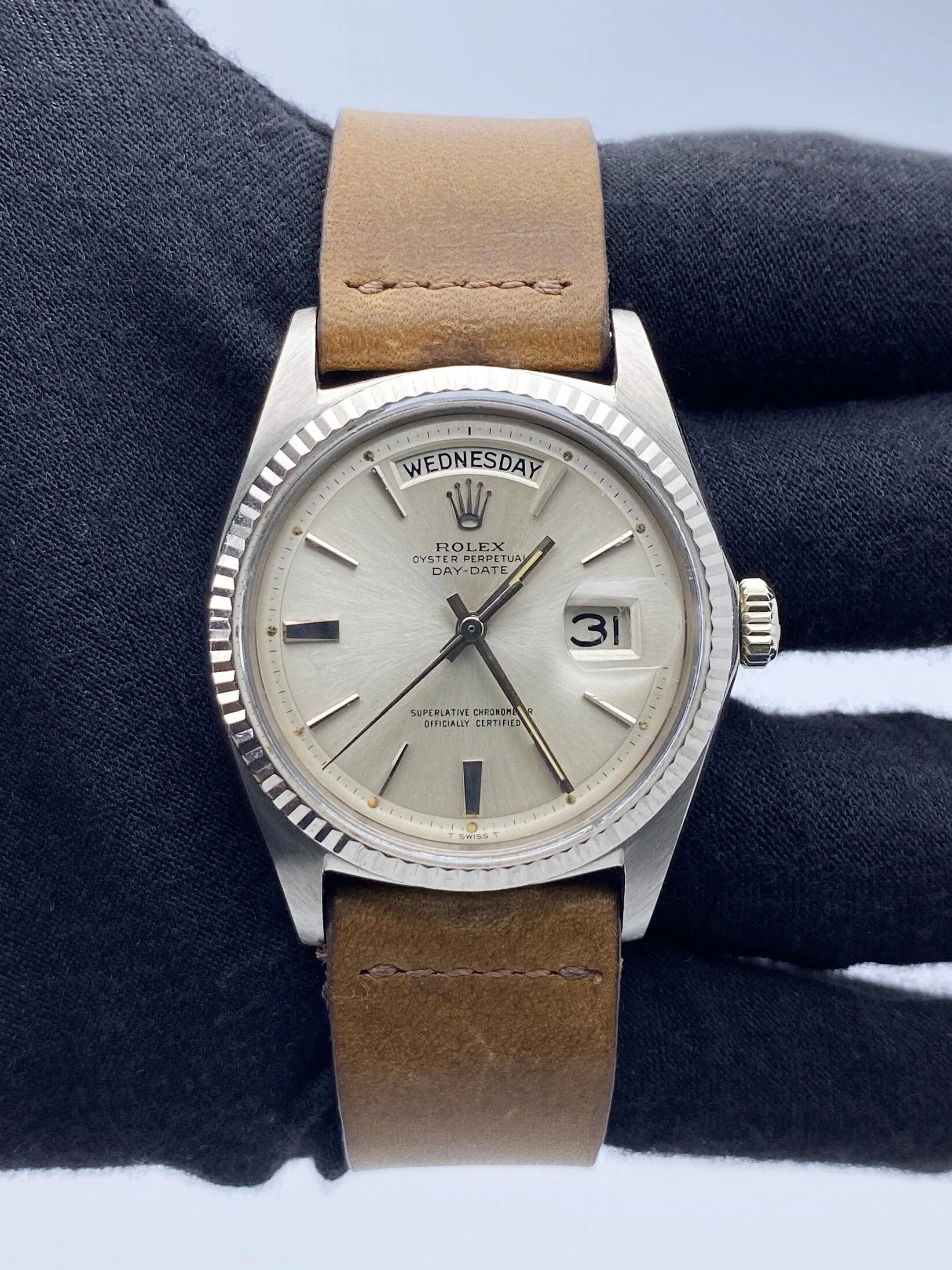 Rolex Day-Date 1803 Silver Dial Mens Watch